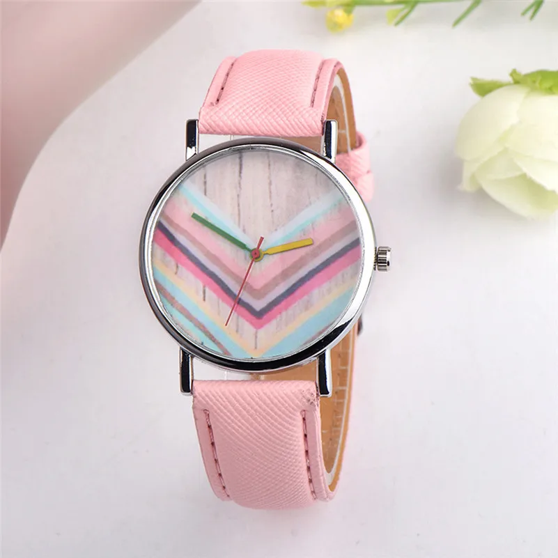 New Arrival watch women lady dress watch Cute Girls Womens Colorful Casual leather watch strap Analog Quartz Watch Reloj M21 (3)