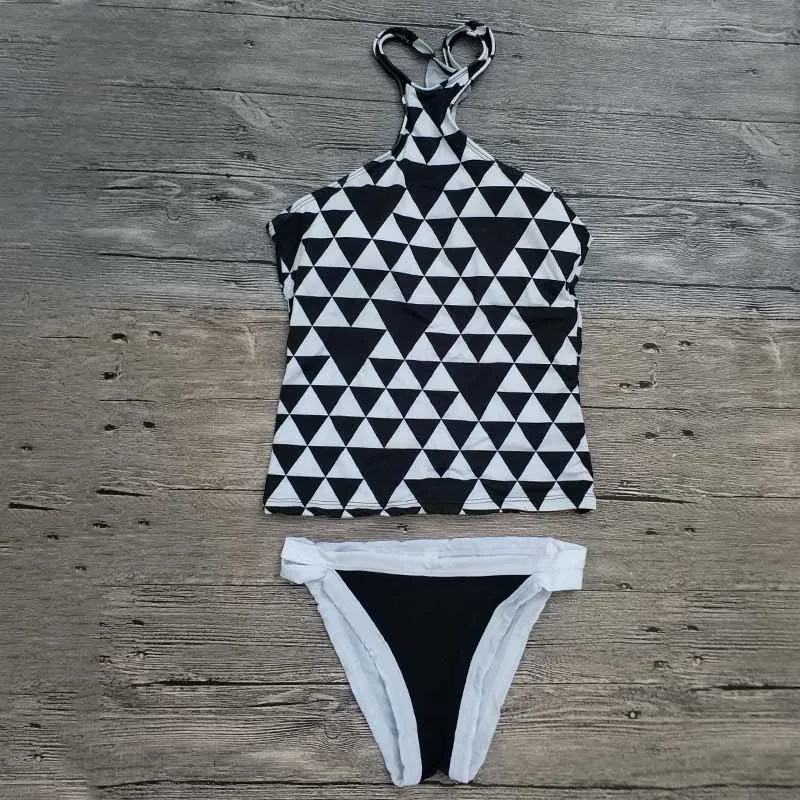 HOT Stomachers slim Bikinis Set plaid Print sex triangle Bikini sexy beach swimsuit beach bathing swimwear maillot de bain 15328