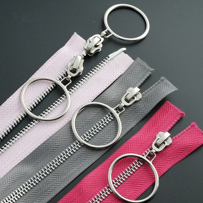 5 120cm Metal Double Slider Zipper for Sewing Fashion Leather Coat