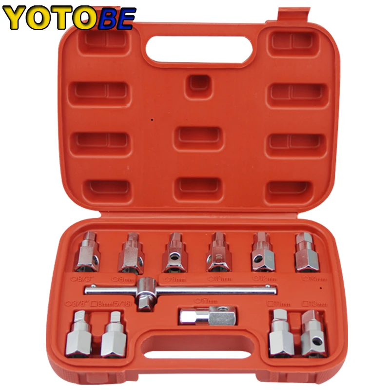 12pc Oil Drain Plug Wrench Sump Set Car Universal Key Axle Gearbox 3/8 12pc Oil Drain Plug Wrench Sump Set Car Universal Key Axle Gearbox 3/8