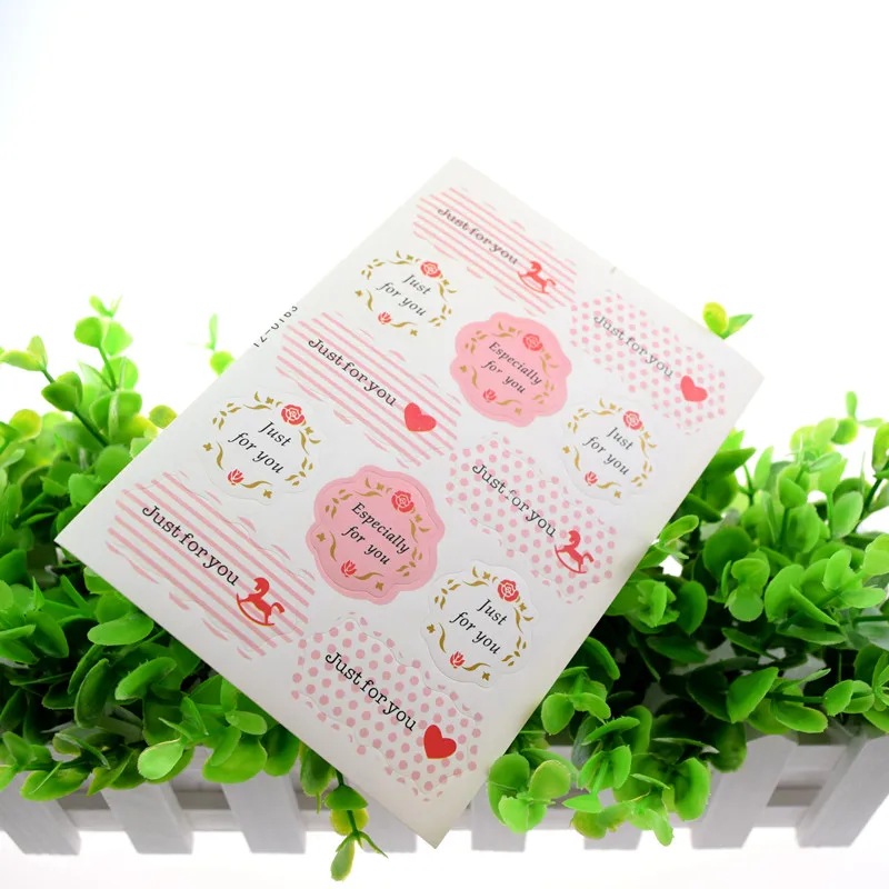 Hand made Just for you Scrapbooking Kraft Paper Labels Envelopes Packaging Seals Sticker DIY For Cake Box Wrapping Baking