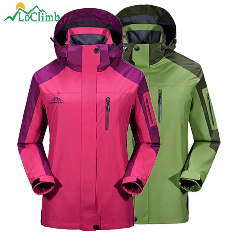 LoClimb Men Women Waterproof Jacket Outdoor Trekking Rain Coats