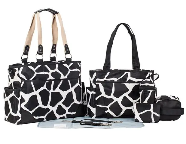 

7pcs/set Mummy Diaper Bag Maternity Baby Kids Diaper Mat Pad Handbags Tote Messenger Bags Organizer bolsas de bebe maternidade