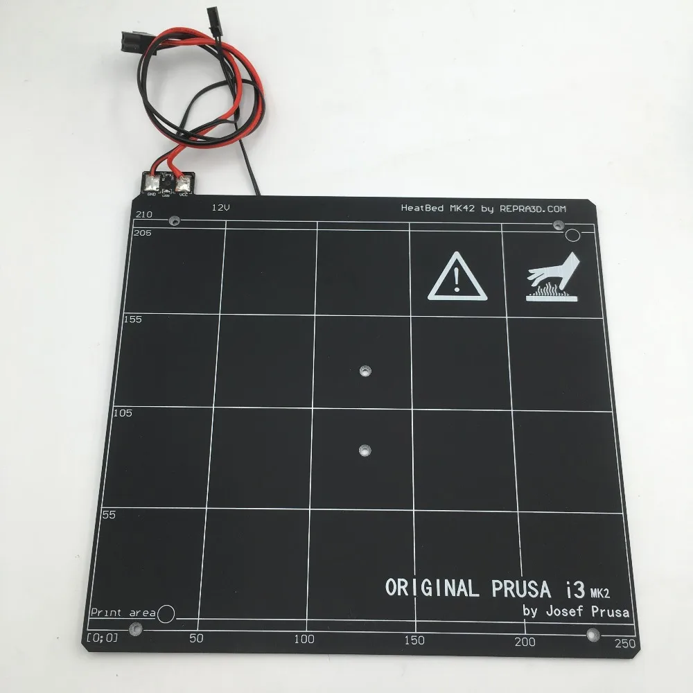 Reprap Prusa i3 MK2 MK2S 3d принтер кровать с подогревом с пей лента PCB heatкровать клон совместим с мини-Рамбо 1.3a