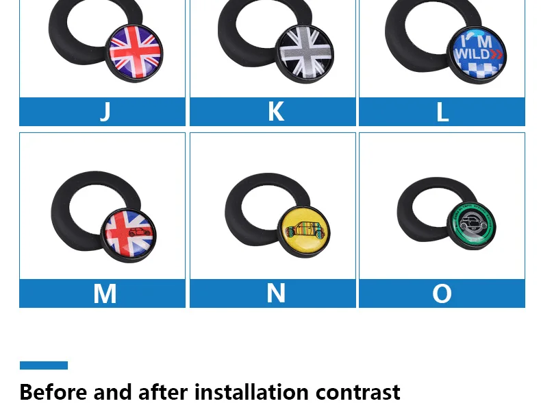 Car Ignition Engine Start Button Cover Stickers Black for Mini Cooper R50 R53 R55 R56 R57 R58 R59 R60 R61 Car Styling (3)