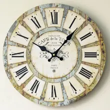 Creative Nostalgia Rome Large Wall Clock Quartz Bracket Kitchen Wood mute Clocks Home Decoration