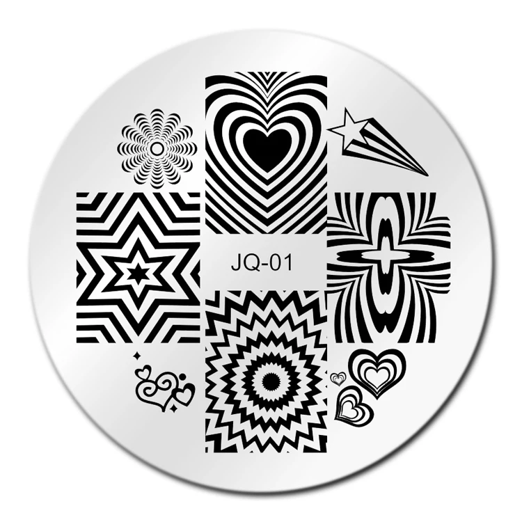 

Gradient Nail Art Stamping Template Image Plate JQ01 Nail Stamping Plates Manicure Stencil Set For Nail 3D Steel Stamping
