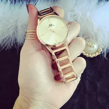 Ginebra de la manera Reloj de Las Mujeres Vestido de Oro Rosa Relojes de Acero Lleno de Cuarzo Analógico Reloj de Los Hombres Relogio masculino