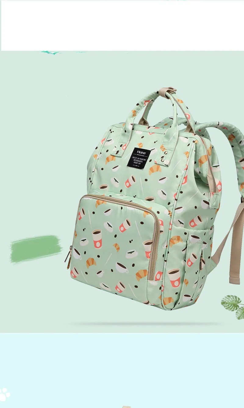 Heine New Products Cartoon Puppy Fashion Camo Printed Mummy Travel Shoulder Backpack Bag 5
