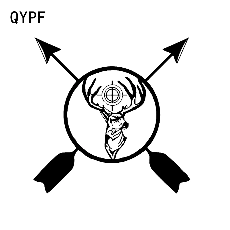 

QYPF 13.9*13.9CM Interesting Outdoor Sport Hunter Hunting Vinyl Decor Car Sticker Accessories C16-1789