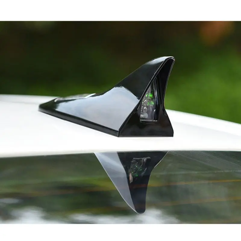 Solar Power Car Shark Fin Roof Antenna LED Car Styling Warning Flash Tail Light Anti-rear Warning Light/Solar Power Car Shark Fin Roof Antenna LED