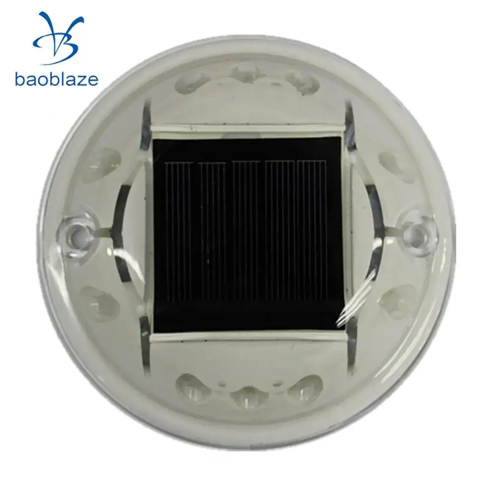 Baoblaze Solar LED Road Stud Light Pathway Deck Dock Driveway Garden Lamp Yellow