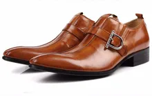 Large size EUR45 Brown/black pointed toe summer loafers men dress shoes genuine leather formal business shoes mens wedding shoes