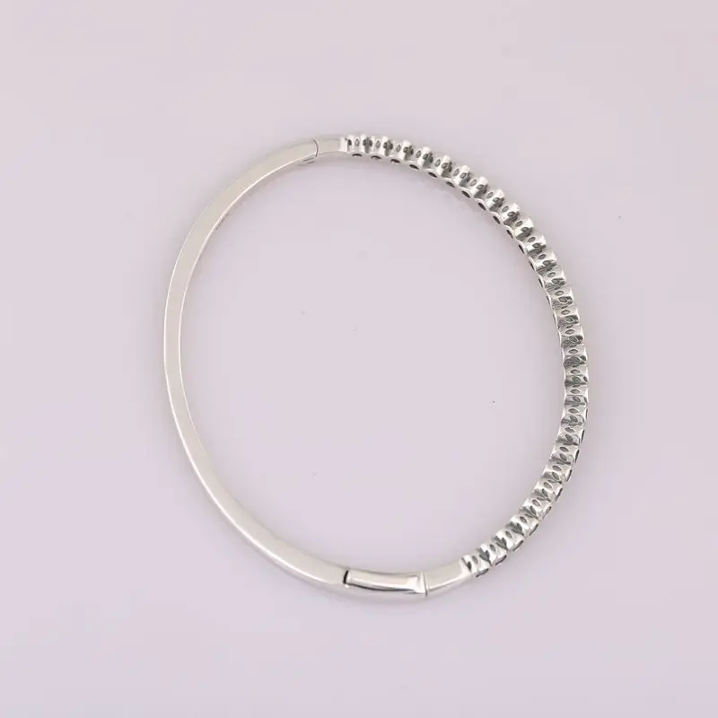 Вечная элегантность браслеты для женщин ювелирные изделия из настоящего 925 пробы серебро чередование формы с сверкающими камнями