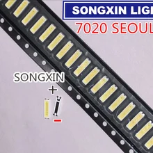 200 шт. Сеульский светодиодный подсветка 1 Вт 6 в 7020 холодный белый ЖК-подсветка для ТВ-телевизора применение 7020 г 2в1