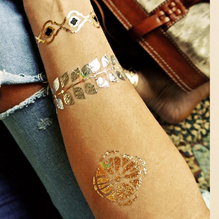 Temporary Metallic Tattoo Gold Silver Black Flash Tattoos Inspired 1PC High Quality Body Art Sticker Tatoo In From Beauty Temporary Metallic Tattoo Gold Silver Black Flash Tattoos Inspired 1PC High Quality Body Art Sticker Tatoo In From Beauty