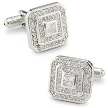 

SPARTA Rhodium-plated transparent AAA zircon cufflinks men's Cuff Links + Free Shipping !!! metal buttons