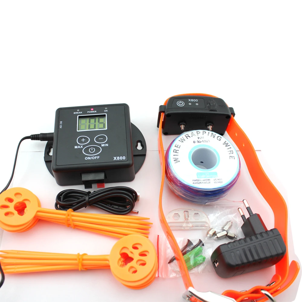 

Electronic Fence System For Dogs With Wire And Rechargeable Receiver Collar Waterproof Dogs Training Electric Shock Collar