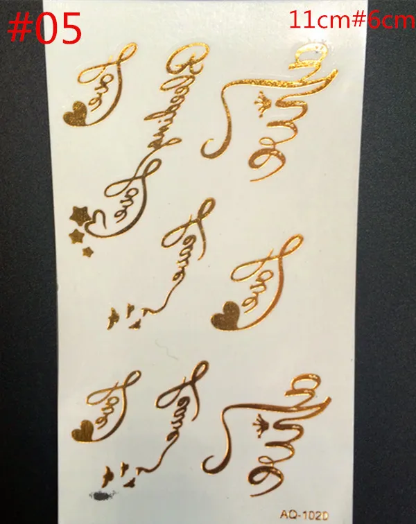 

DIY 24 k gold music symbol temporary tattoo flash metal waterproof temporary tattoo stickers
