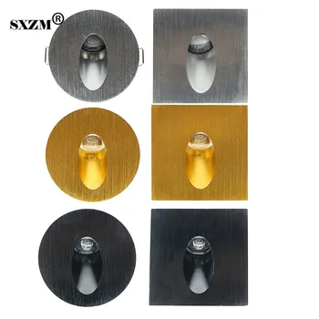 

3W Led Footlight square/Round wall lamps Silver/Golden/Black for stairs step/pathway wall corner lights with led driver