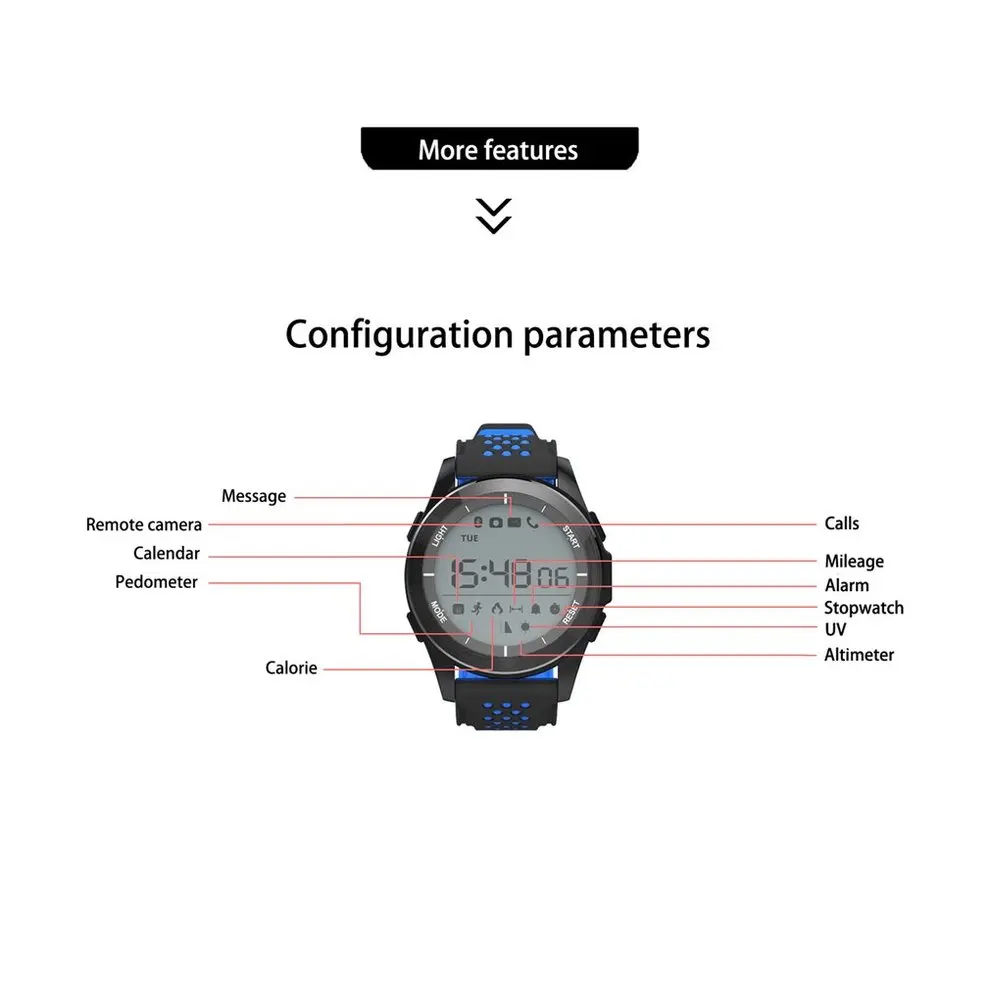 

10PCS Sports Smartwatch Rotatable Dial 30m Waterproof Swimming Watch Pedometer Outdoor Wristwatch for Android IOS