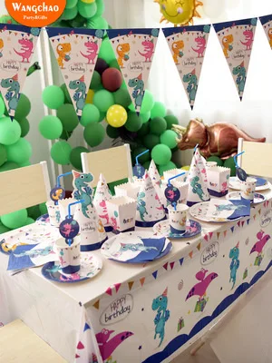 

1 Set Dinosaurs Party Birthday Kids Happy Birthday Party Decorations Adult Dinosaurs Theme Disposable Tableware Set Party Favors