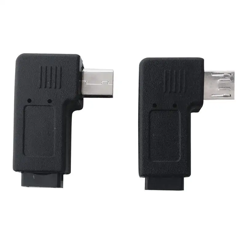 2pcs 90 Degree Left and Right Angled Mini USB 5pin Male to Micro-USB Female Data Sync Power Adapter |
