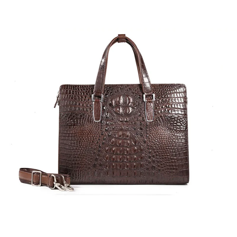 Настоящая Крокодиловая Кожа Мужская сумка кожаный деловой портфель сумка через плечо высокого класса мода