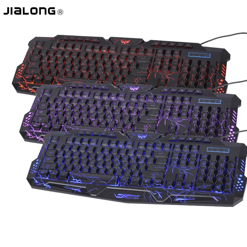 

JiaLonG High Quality Tri-Color Backlit Computer Gaming Keyboard Teclado USB Powered Full N-Key Game Keyboard for Desktop Laptop