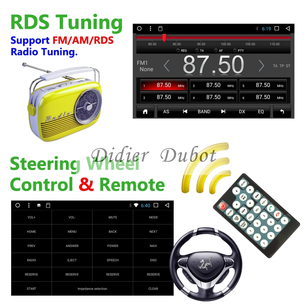 Best Android 7.1.1 Car Stereo Audio Double Din, 6.2 Inch Digital LCD Monitor, Touchscreen, Wifi /CD/MP3/USB/SD AM/FM,Mirro link ,RDS 12
