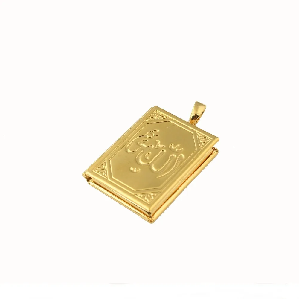 

FS Fashion Gold Color Allah Book Pendant Necklace For Women And Men Of Gift Fashion Charm Gift 2022 New