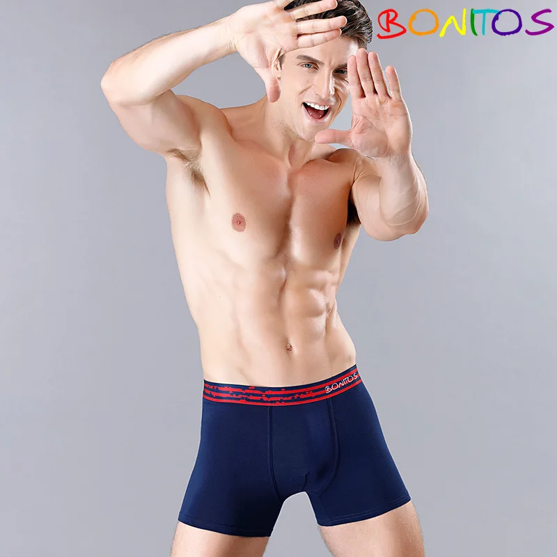 BONTIOS мужские трусы хлопок трусы мужские боксеры семейные boxer men Удобные шорты нижнее белье Calvin men underwear боксерки европейские размеры boxers спортивные нижнее белье мужское воздухопроницаемый men boxer - Цвет: B1 Nary Blue