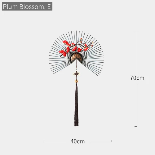 Металлические настенные украшения цветок гостиная настенный орнамент китайский современный креативный Диван ТВ фон 3d висящий роскошный настенный Декор - Цвет: Plum Blossom E40
