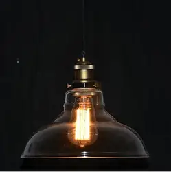 1 свет американский Лофт Стиль EDISON ЛАМПЫ Винтаж промышленные подвесные Лампы для мотоциклов с прозрачной Тенты, лампа в комплекте E27