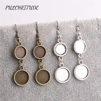 

PULCHRITUDE Metal Alloy Antique Silver 22pcs Fit Round 10mm 12mm Cabochon Settings Diy Earrings Back Diy Jewelry Making C1432