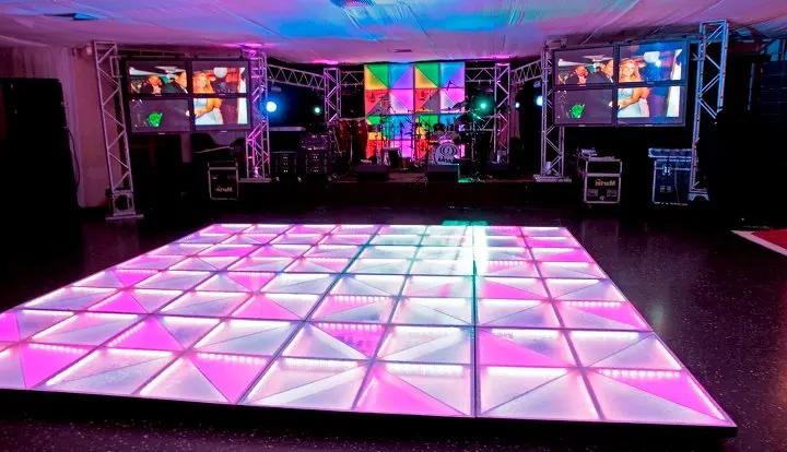 Недорогой RGB СВЕТОДИОДНЫЙ танцпол размер 100 см * 7 DMX 512 каналов акриловый