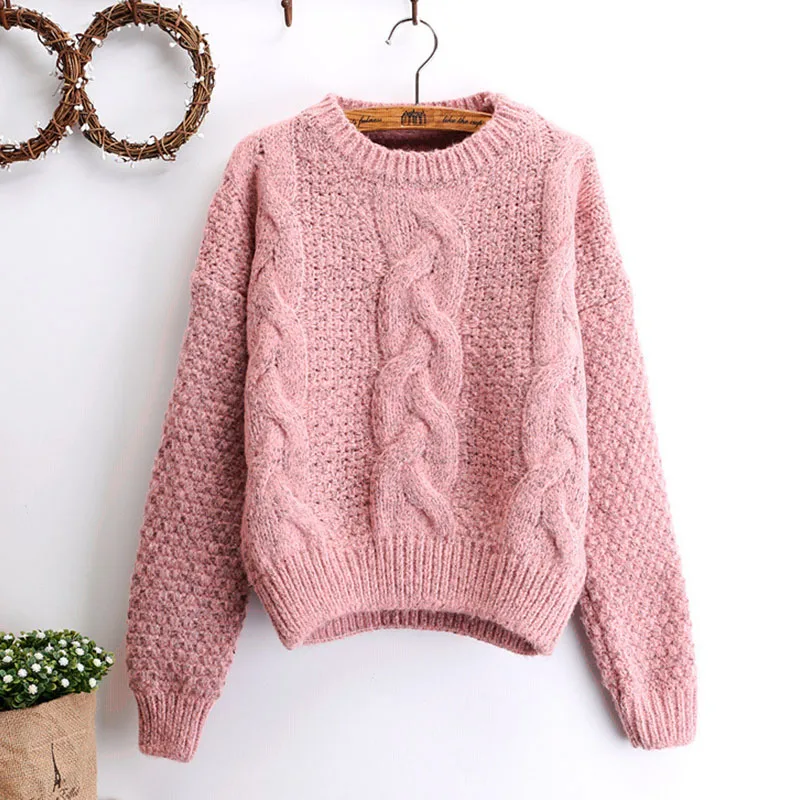 

2019 women sweater autumn new knit sweater o-neck casual sweater lady