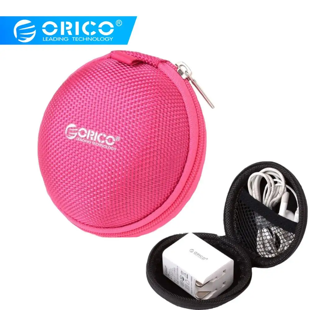 

ORICO Headphone Case Bag Portable Earphone Earbuds U-disk Storage for Memory Card USB Cable Organizer Mini Earphone Bag-Red