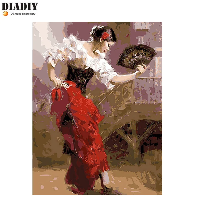 DIADIY DIY классическая Алмазная раскраска танцующая женщина Раскрашивание по