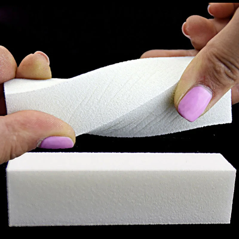

1 sanding buffer block UV gel nails with white nails cushion file massage
