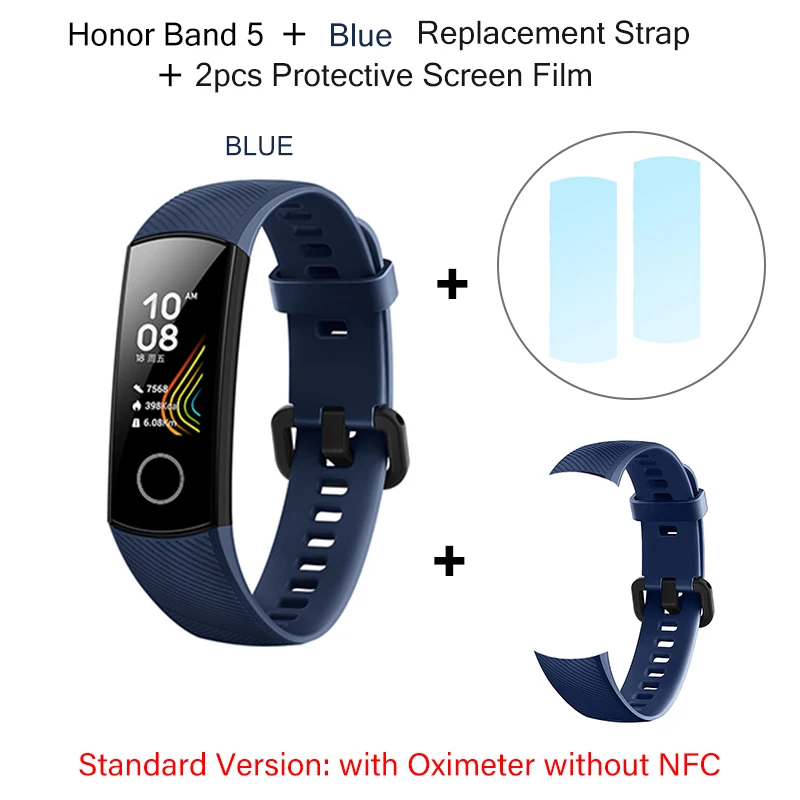 Умный Браслет huawei Honor Band 5 с NFC оксиметром, цветным экраном, монитором сердечного ритма, фитнес-трекером, водонепроницаемым браслетом - Цвет: 11