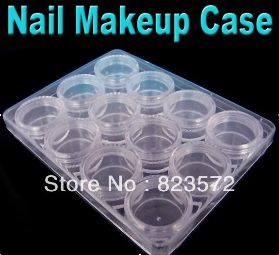 

2pcs /lot nail tip container empty box Plastic Clear box + free shipping