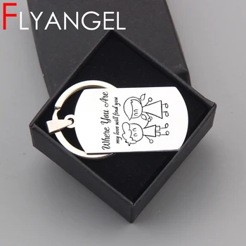 

FLYANGEL Engraved Lover Keychain Boy Girl Where You Are My Love Will Find You Chic Keyring Jewelry Gift For Girlfriend Boyfriend