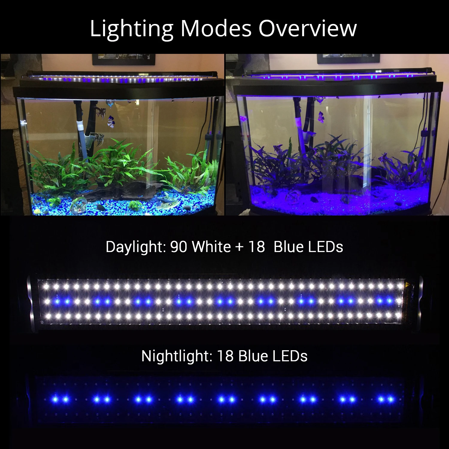 Nicrew 53 150cm Aquarium Led Lighting Fish Tank Light Lamp With Extendable Brackets 90 White And 18 Blue Leds Fits For Aquarium Fish Tank Light Aquarium Aquariumfish Aquarium Led Aliexpress