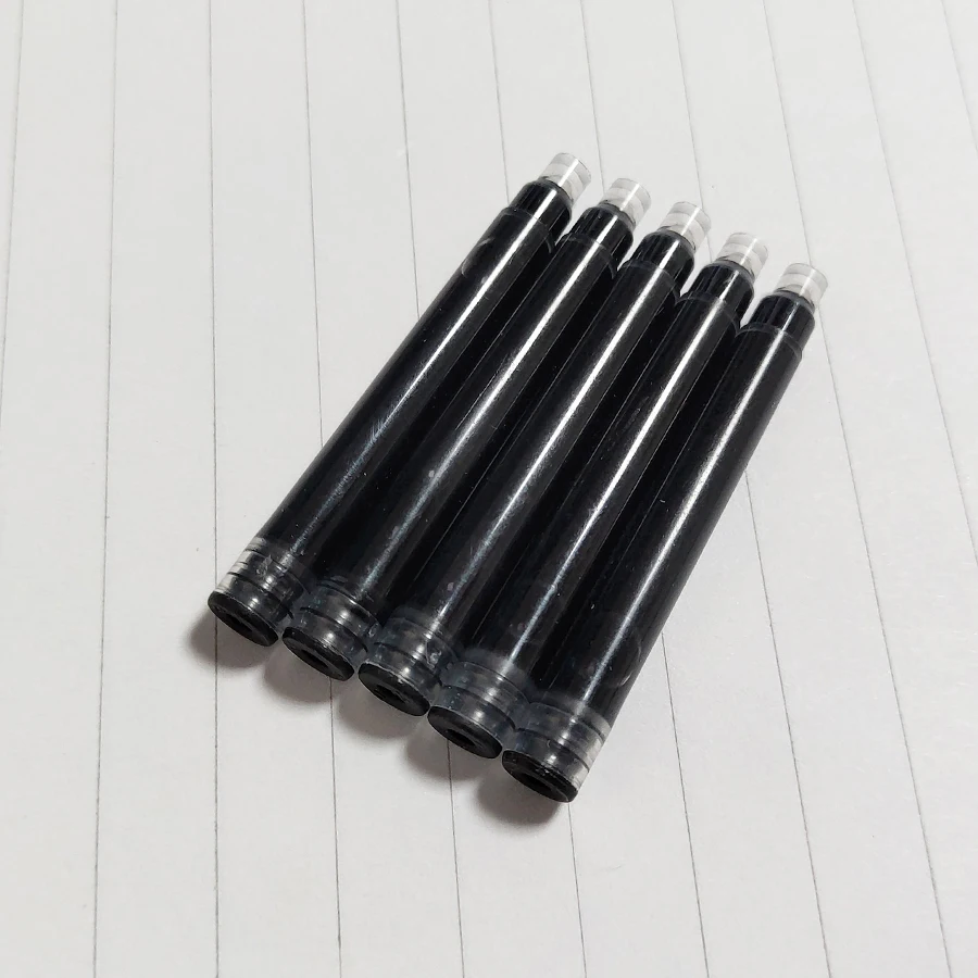Jinhao 911 Серебристая стальная авторучка с 0,38 мм дополнительный тонкий наконечник чернила ручка Роскошные Металлические Ручки для офиса школьные принадлежности - Цвет: 5 pcs black ink
