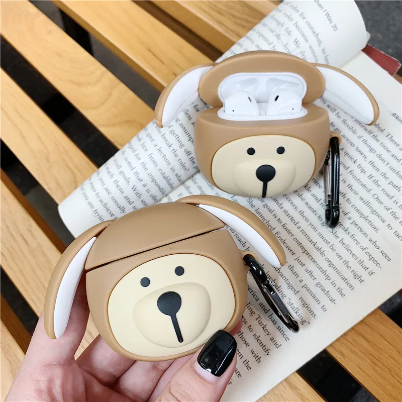 Милый мультяшный собачий чехол для Airpods силиконовый Bluetooth беспроводной наушник