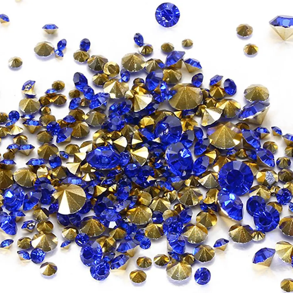 Buy Wholesale Blue Resin Rhinestones PointBack Glue On