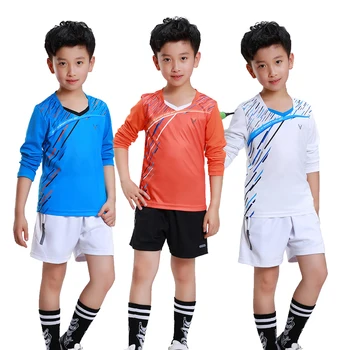 

Adsmoeny Children Badminton shirt with shorts , Boy sports Tennis t shirt set , kids Badminton t shirt kit