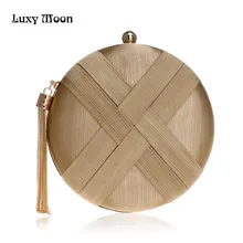 Роскошные вечерние сумки «Луна», модные женские сумки с кисточками, клатч, свадебная сумочка, Круглый клатч, сумка на плечо, ZD797