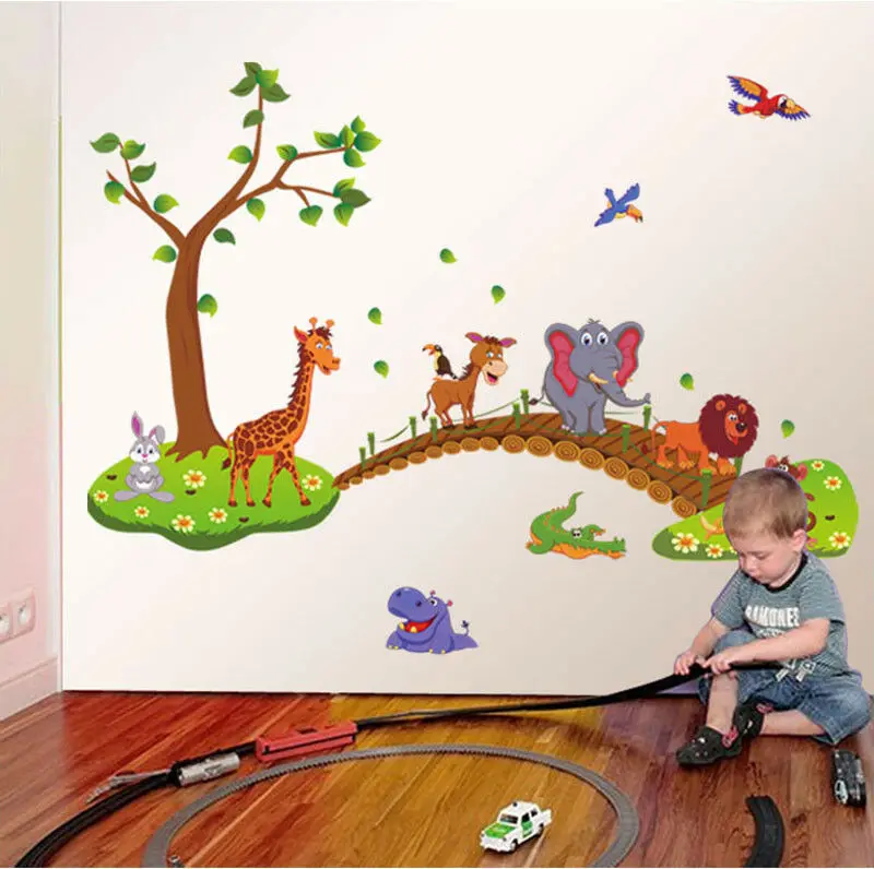 Cartoon Animals Removable Wall Decal Stickers Kids Baby Nursery Room